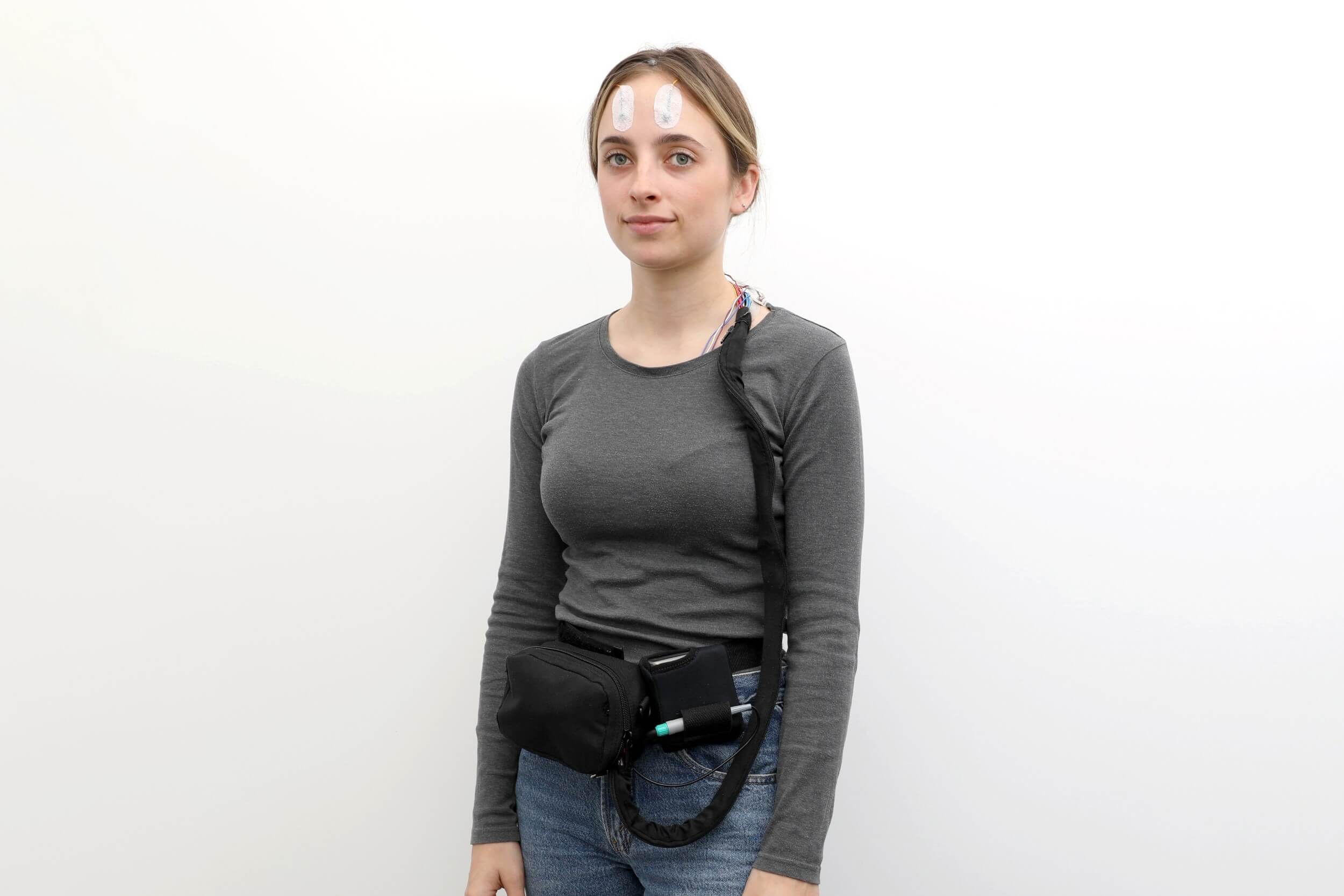 Person wearing epilepsy monitoring device